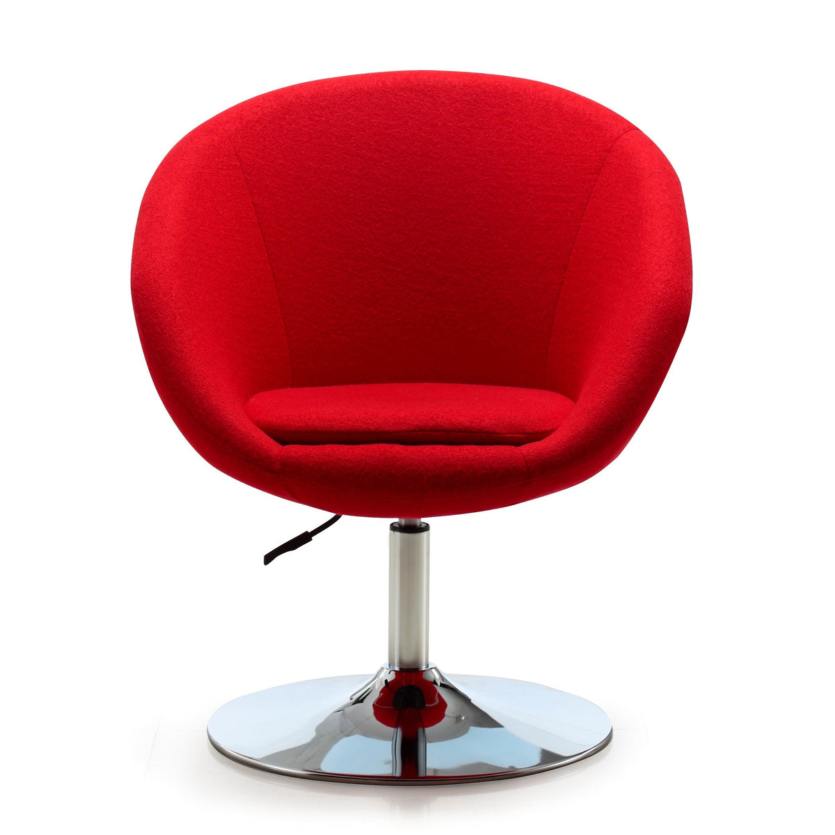 Chaise d'appoint/de bureau réglable Chandra pivotante en similicuir - Rouge