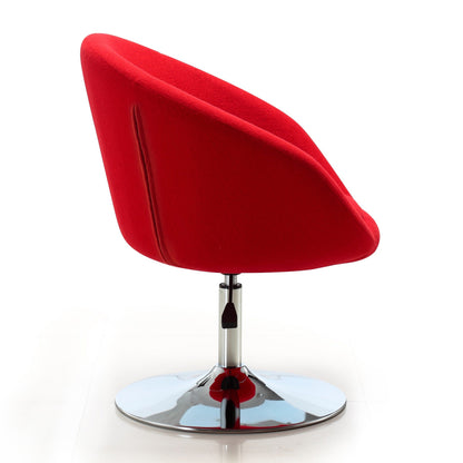 Chaise d'appoint/de bureau réglable Chandra pivotante en similicuir - Rouge