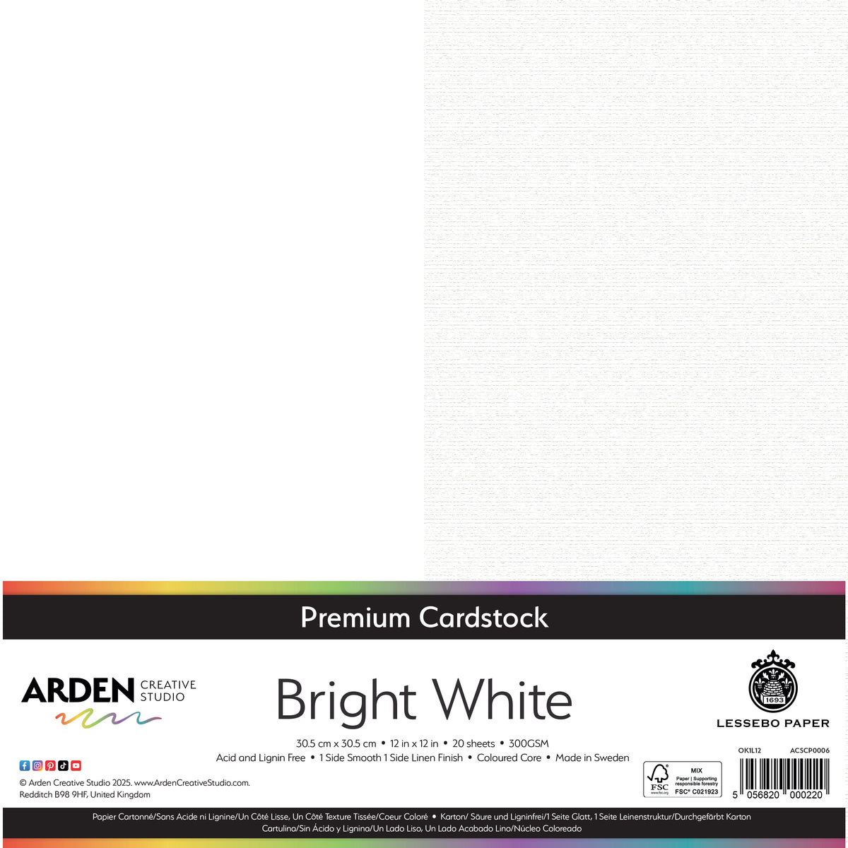 Arden Creative Studio Premium Cardstock 12in x 12in 300gsm 20 Pack