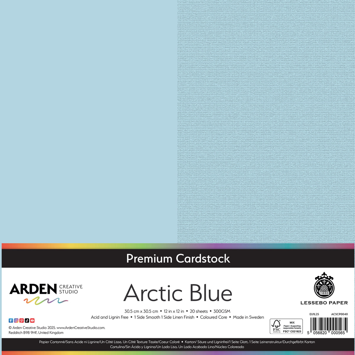 Arden Creative Studio Premium Cardstock 12in x 12in 300gsm 20 Pack