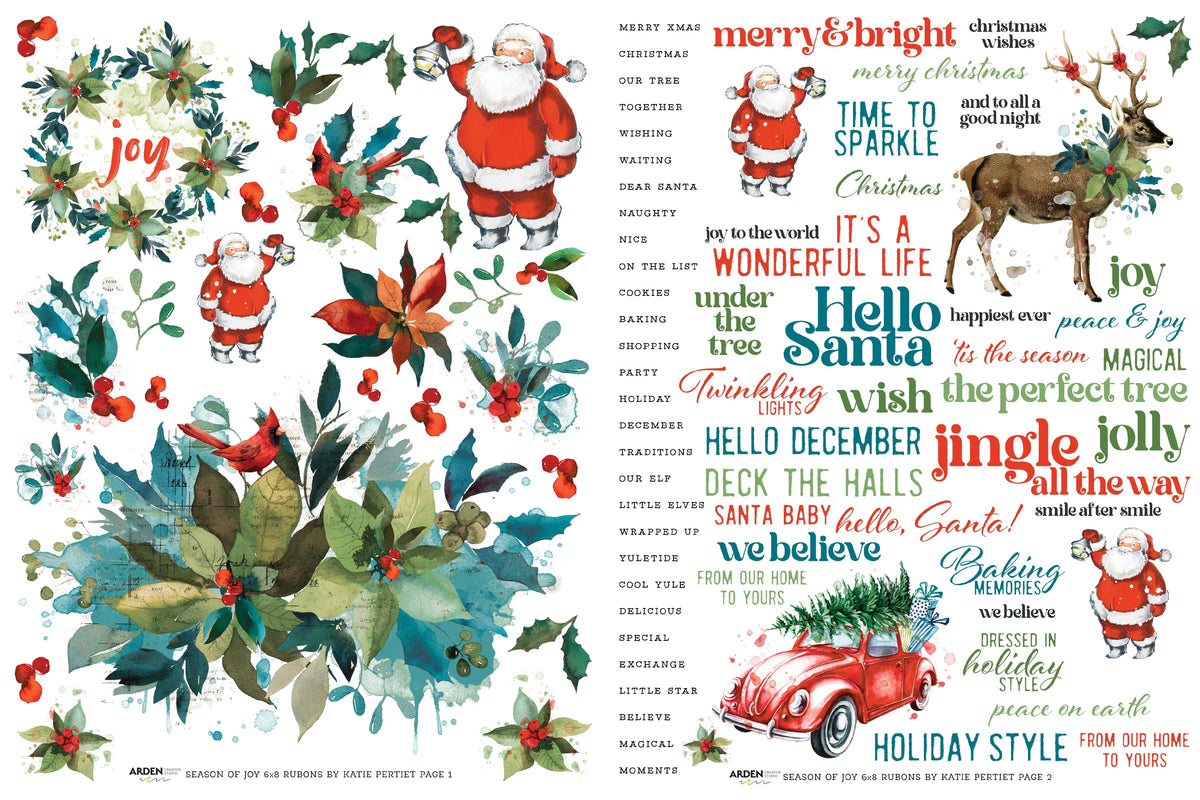 Arden Creative Studio Lot de transferts à sec Season of Joy 15 x 20 cm