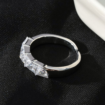 Style ALLY Or blanc (tonalité argentée) : Bague sertie de zircones cubiques