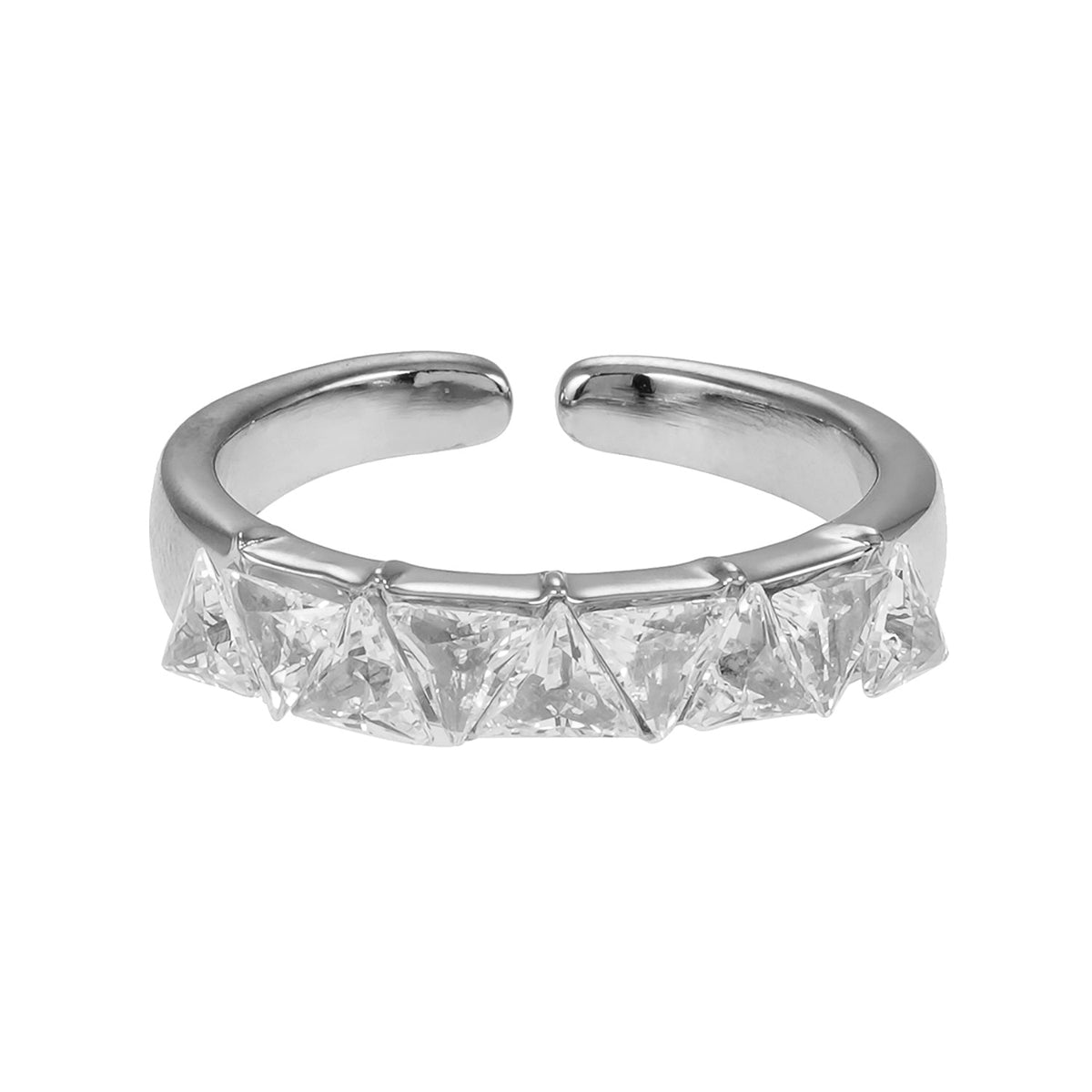 Style ALLY Or blanc (tonalité argentée) : Bague sertie de zircones cubiques