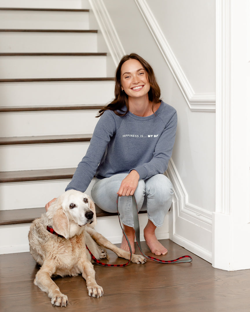 Sweat-shirt ras du cou My Dog pour femme, bleu marine chiné
