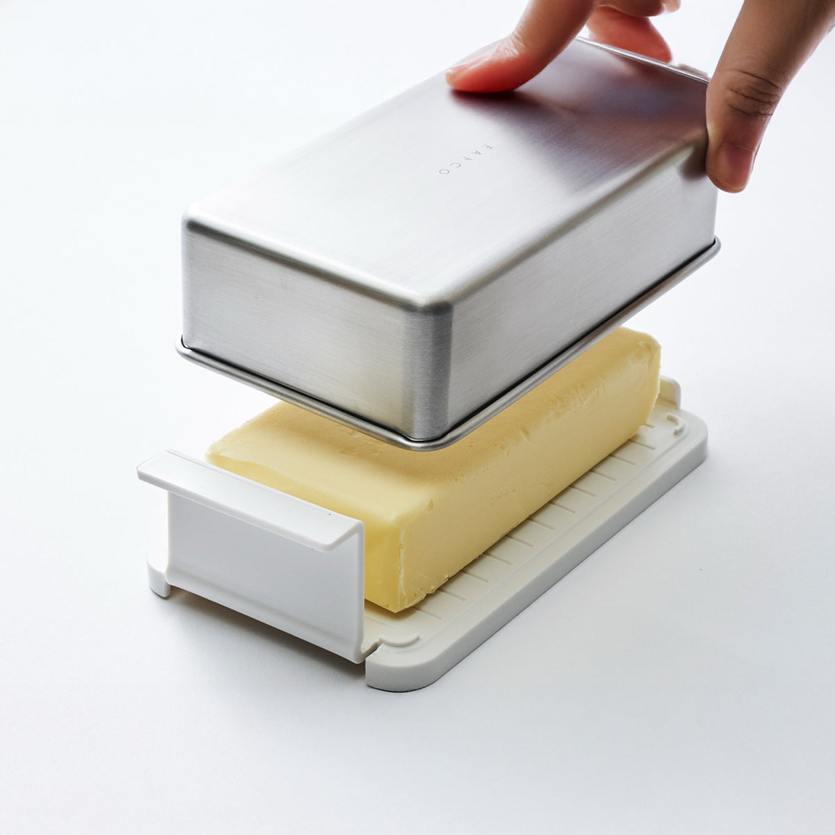 Boîte à beurre japonaise Eatoco – Couvercle en acier inoxydable avec plateau de portionnement