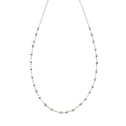 AUREOLE Silver (White Gold): Essential Daily Chain with Delicate Square Beads