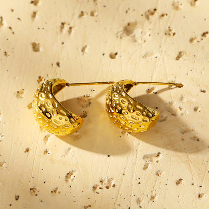 AVERSA: Hammered Texture Tear Drop Stud Earrings