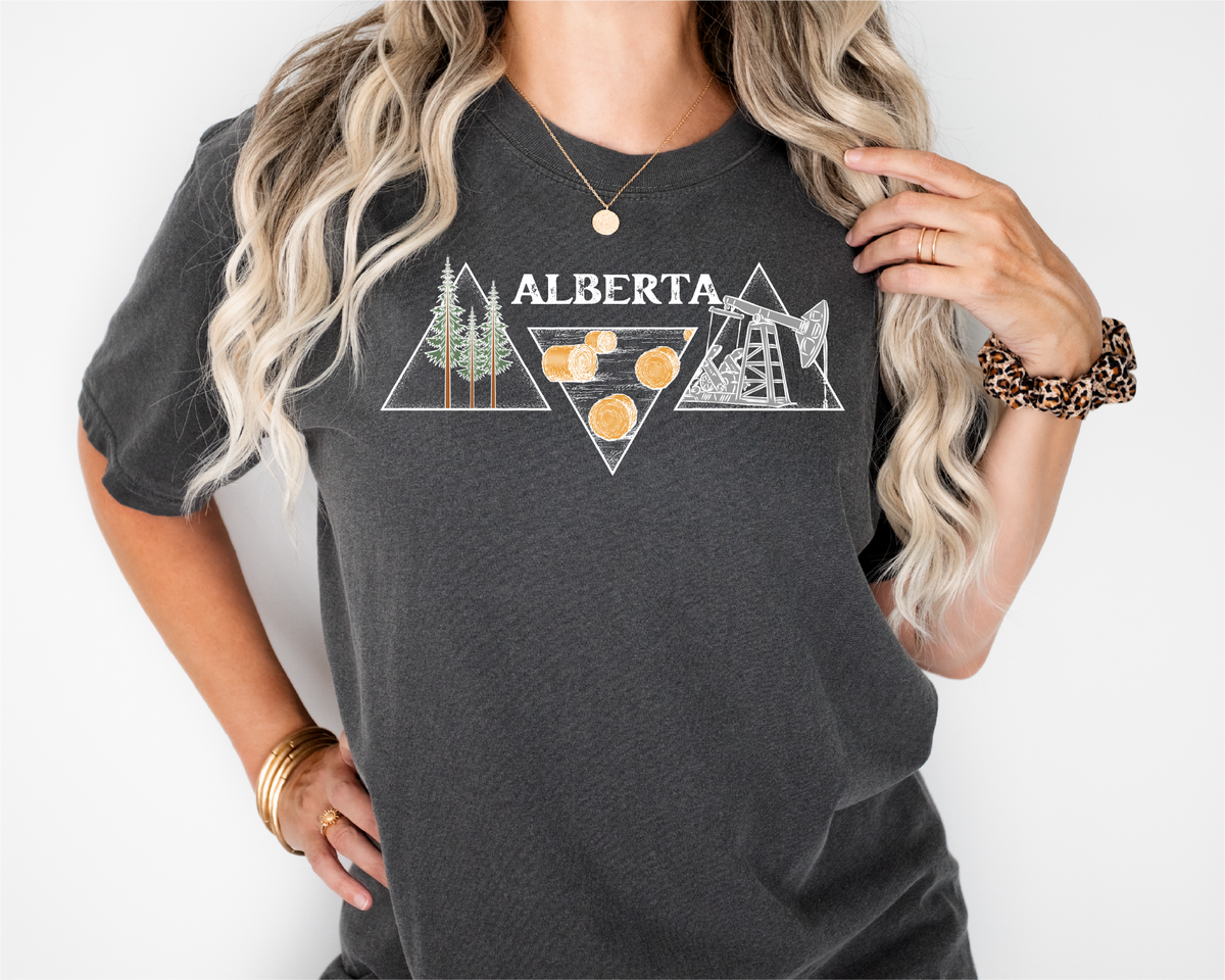 T-shirt Unisexe Triangle Pétrolier de l'Alberta | Vêtements de l'Alberta