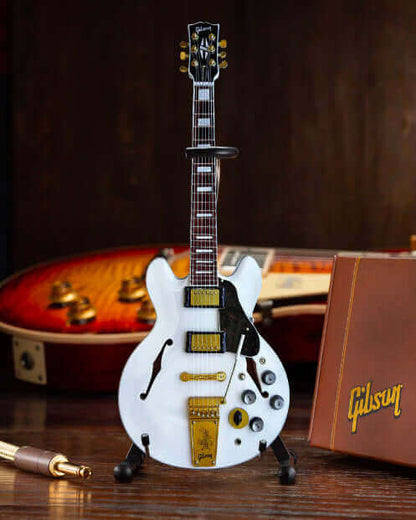 Alex Lifeson Signature ES-355 Gibson Alpine White Miniature Guitar Model - Officially Licensed
