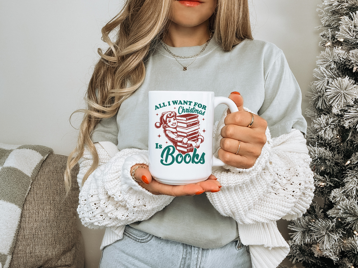 Mug en céramique All I Want For Christmas | Littéraire | Mug de Noël | Mug Livre