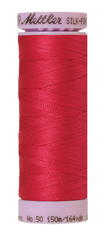 Fil de coton Mettler Silk-finish 50wt, uni, 164 yd/150 m, couleur groseille