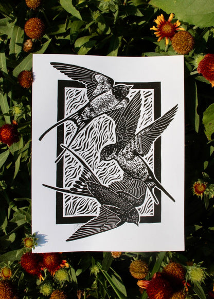 'Three Swallows' hand print