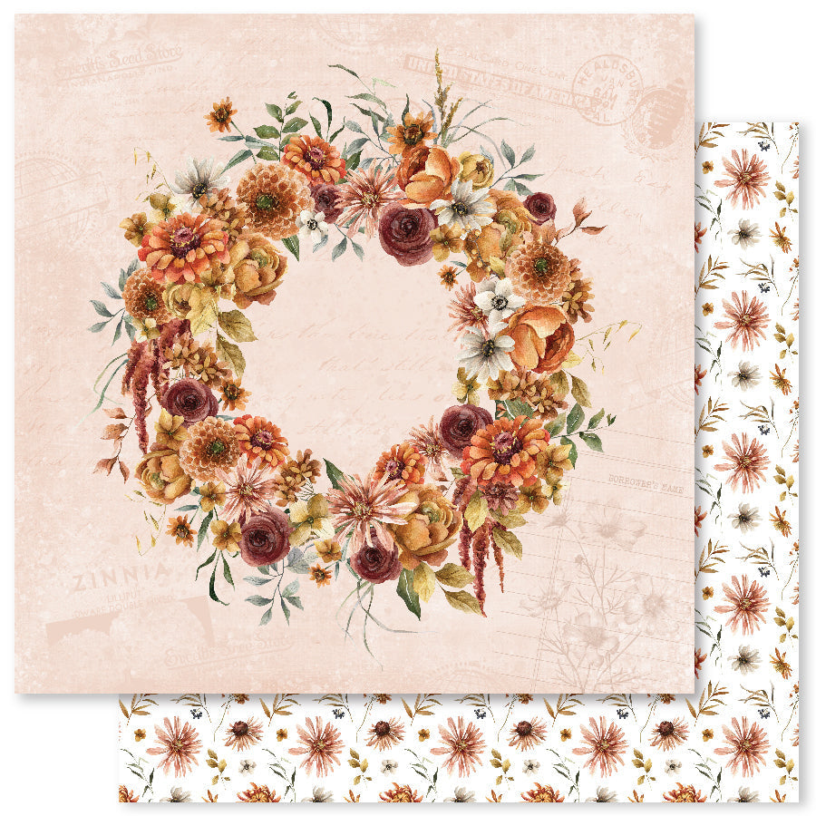Automne Florals Papier 30,5x30,5 cm (Lot de 12) 32979