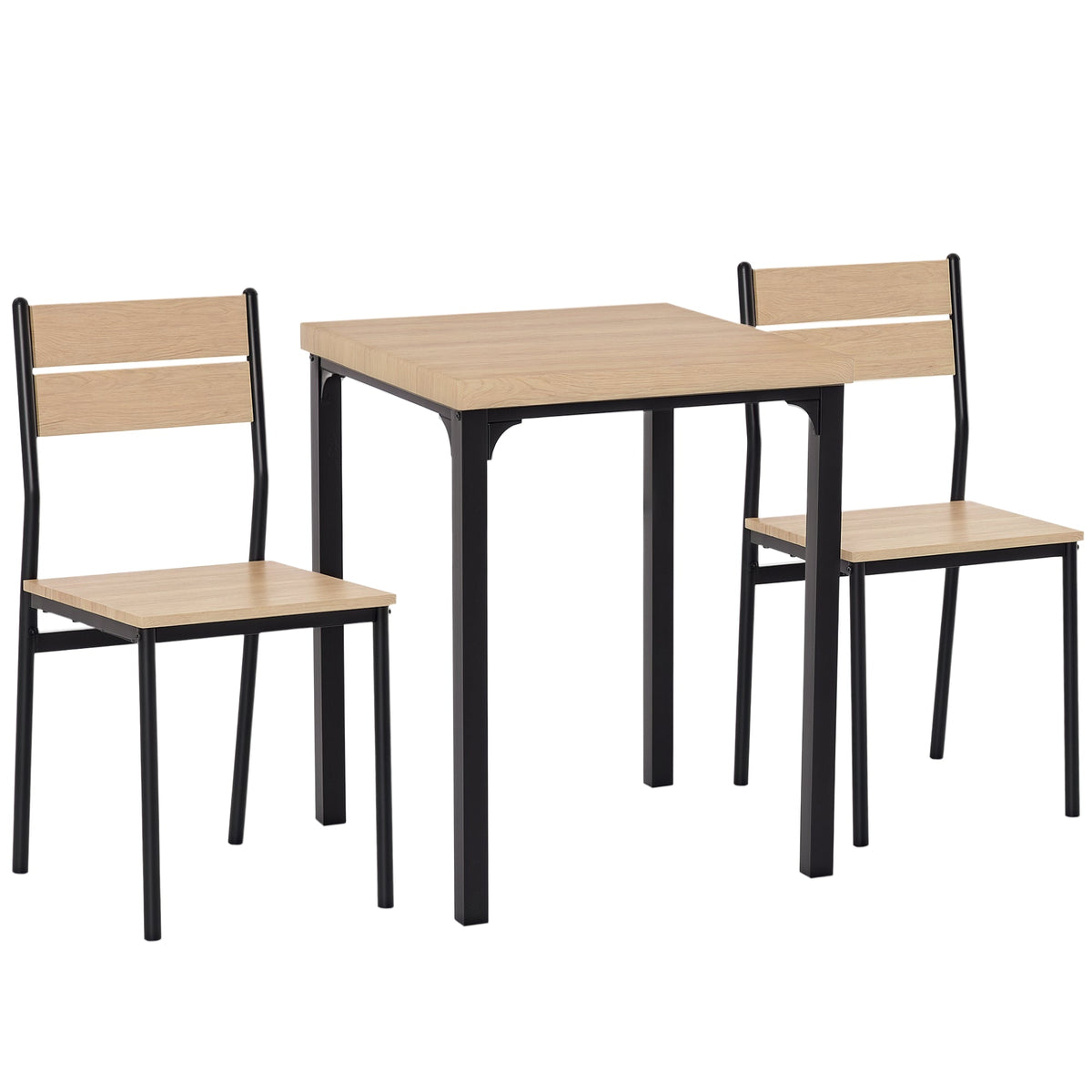 Ensemble de salle à manger 3 pièces Kurt pour petits espaces - Bois naturel