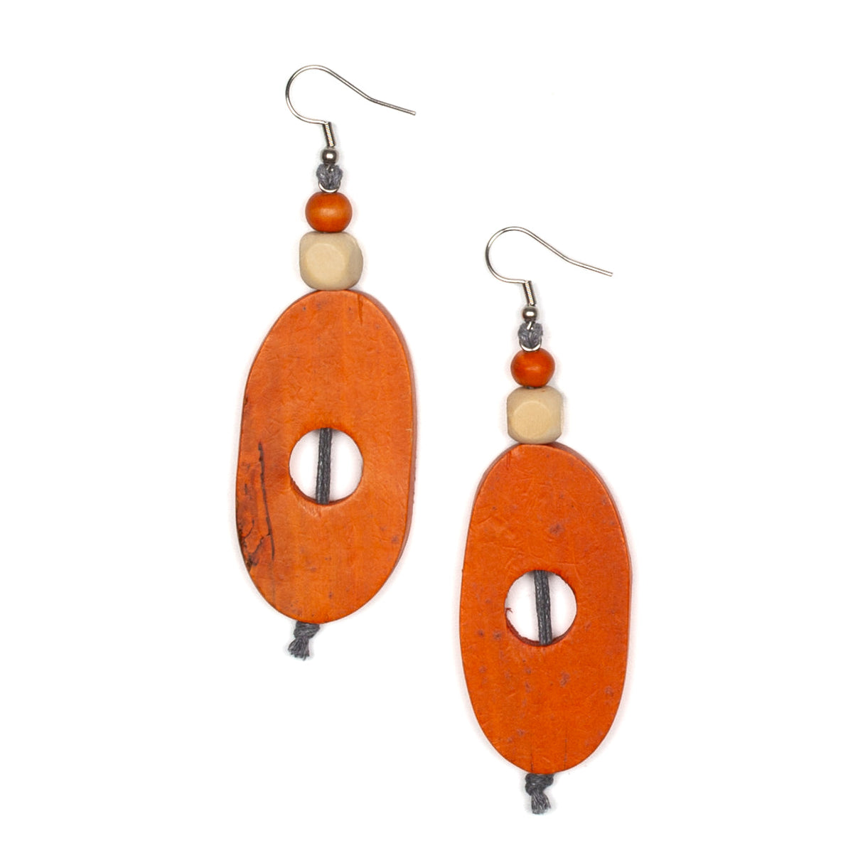 Wooden Oval Earring