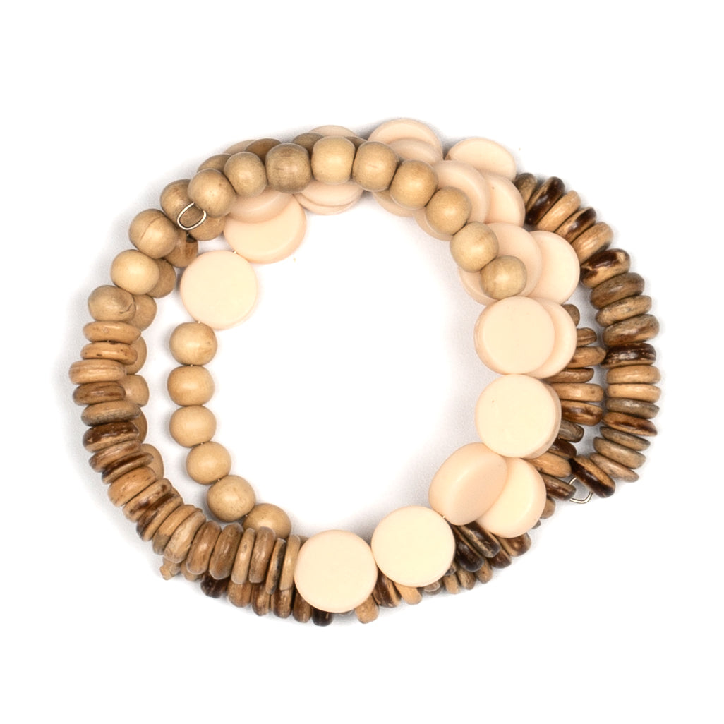 Bracelet spirale en bois et résine