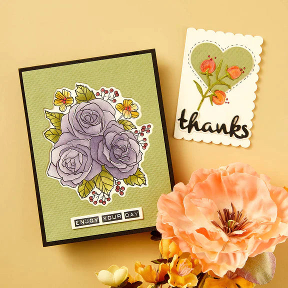 Heartfelt Thanks & Scallops Etched Dies from the From the Garden Collection by Wendy Vecchi