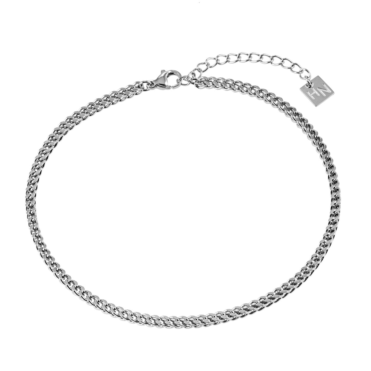 BILLIE LG : Chaîne de cheville Cuban Link argentée