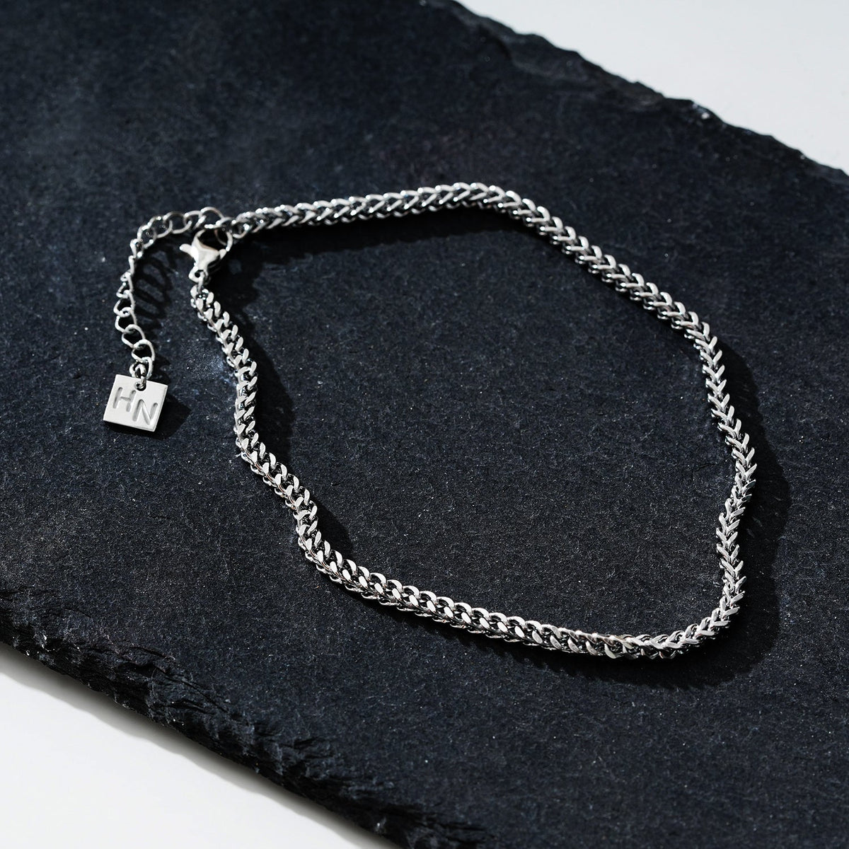 BILLIE LG : Chaîne de cheville Cuban Link argentée