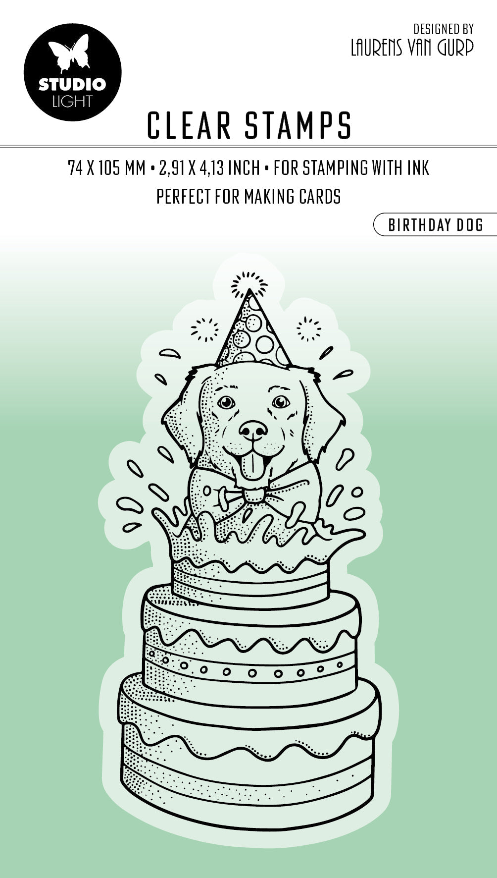 BL Tampon transparent L'essentiel du chien d'anniversaire 96x45x3mm 1 pc n°410