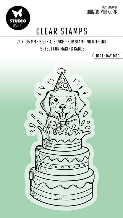 BL Tampon transparent L'essentiel du chien d'anniversaire 96x45x3mm 1 pc n°410