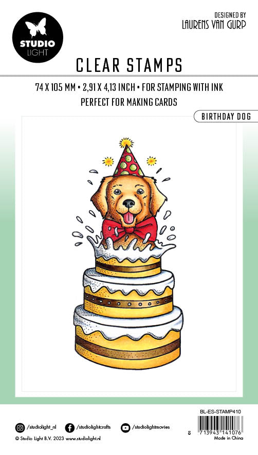 BL Tampon transparent L'essentiel du chien d'anniversaire 96x45x3mm 1 pc n°410