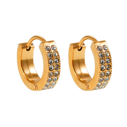 BLOUBERG Gold : Mini créoles Pavé Zirconium (CZ)