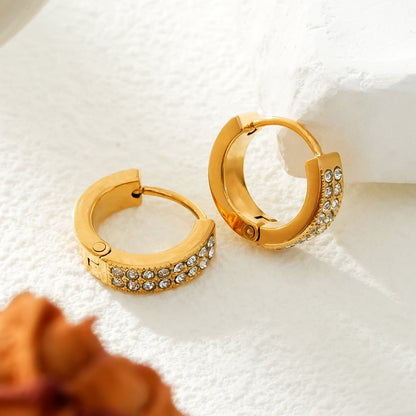BLOUBERG Gold : Mini créoles Pavé Zirconium (CZ)