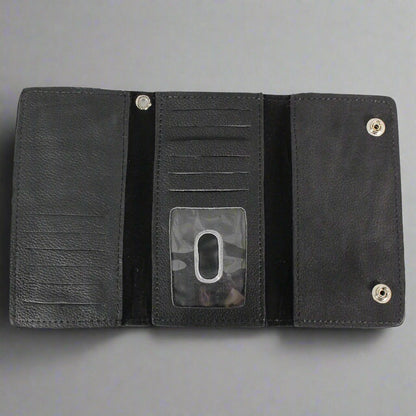 Portefeuille triple en cuir chromé BOL pour homme