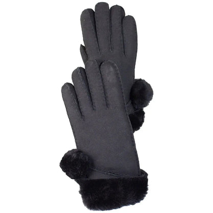 Gants en peau de mouton mérinos cousus main à pompons BOL pour femme