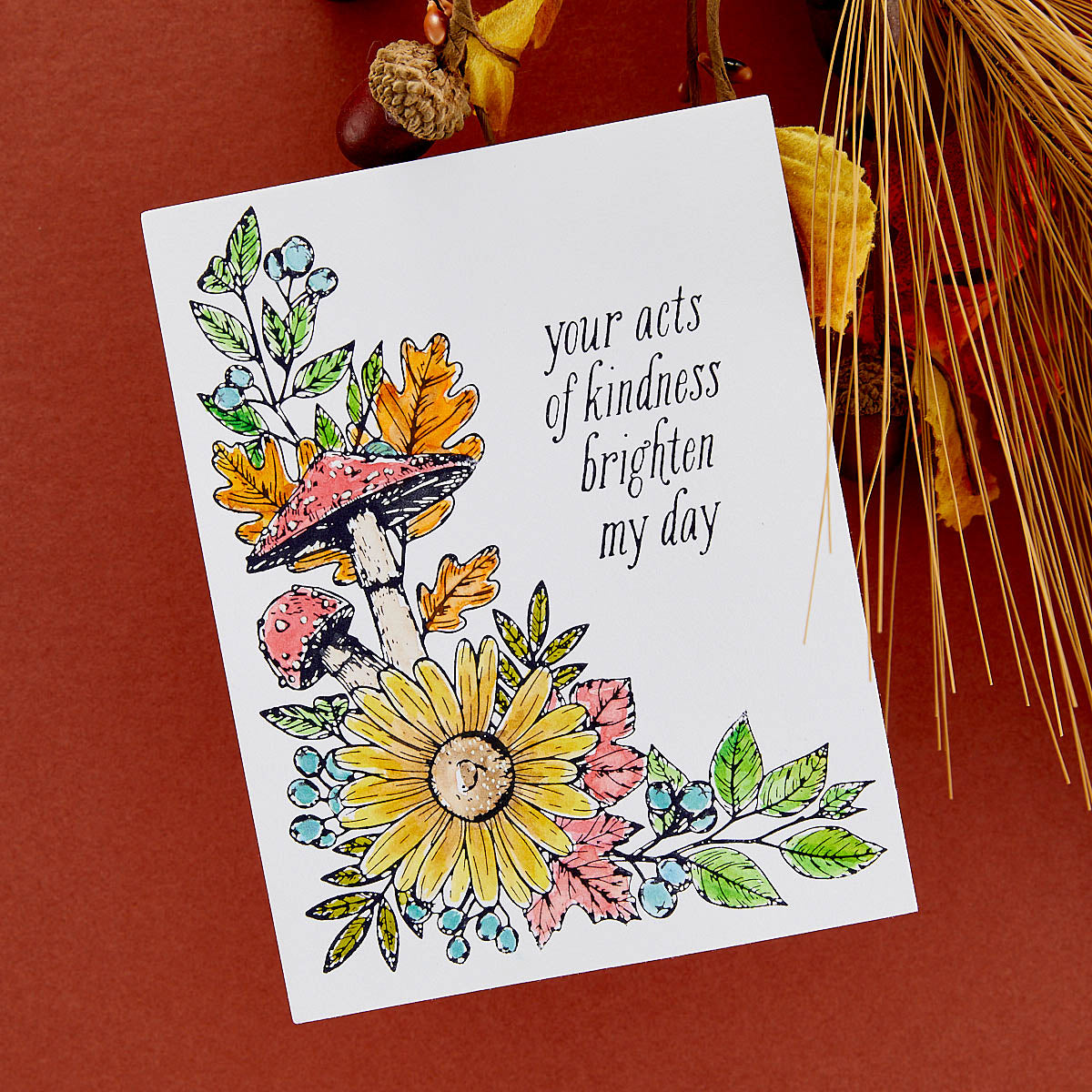 Plaque de presse et matrices « Autumn Floral Corner » de la collection BetterPress Autumn