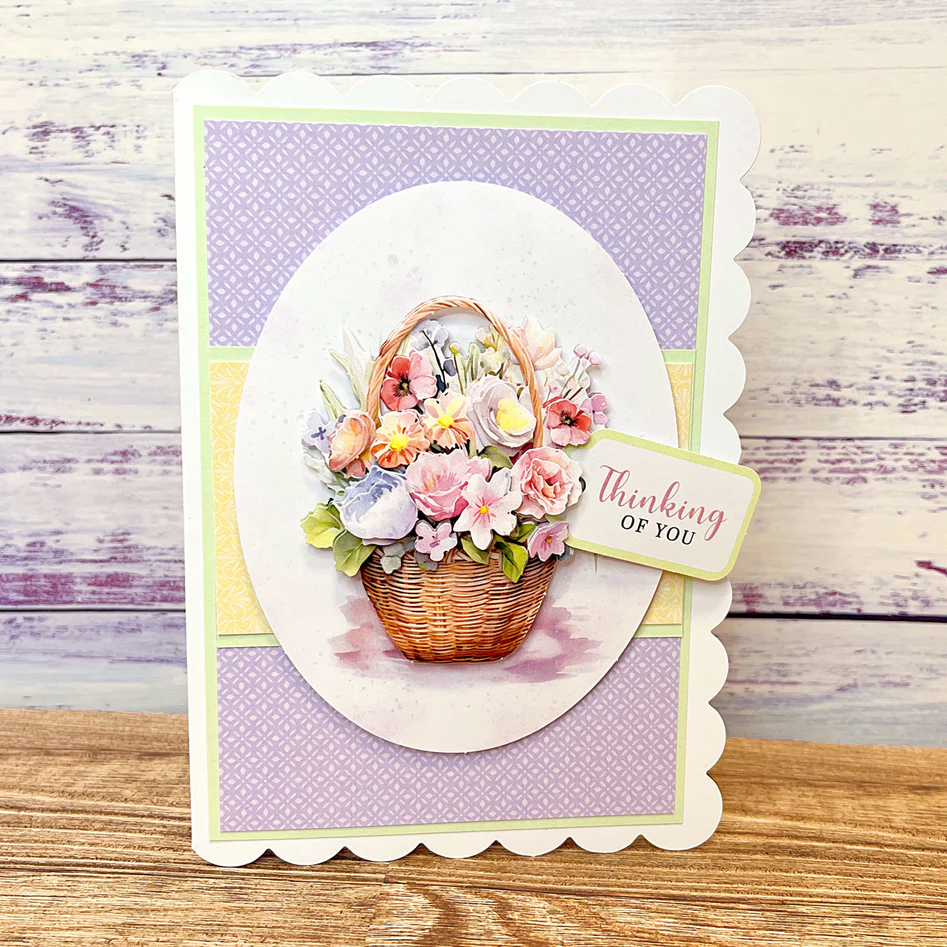 Découpage prédécoupé – Panier floral et couronne (lot de 3)