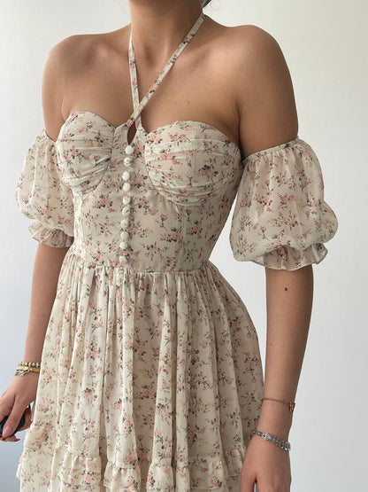 Robe drapée miel