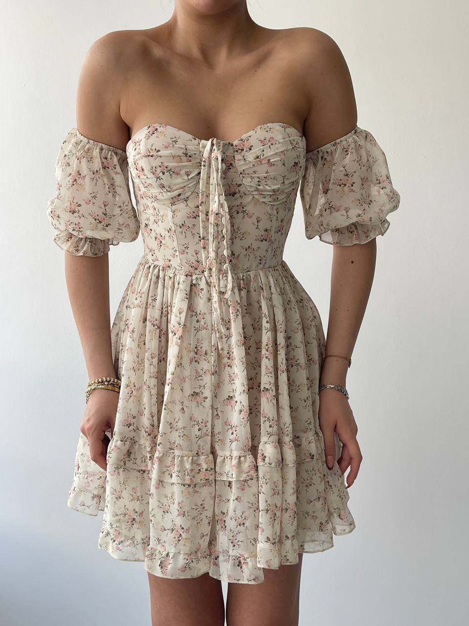 Robe drapée miel
