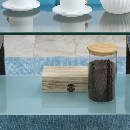 Table basse rectangulaire Sutton en verre trempé - Gris