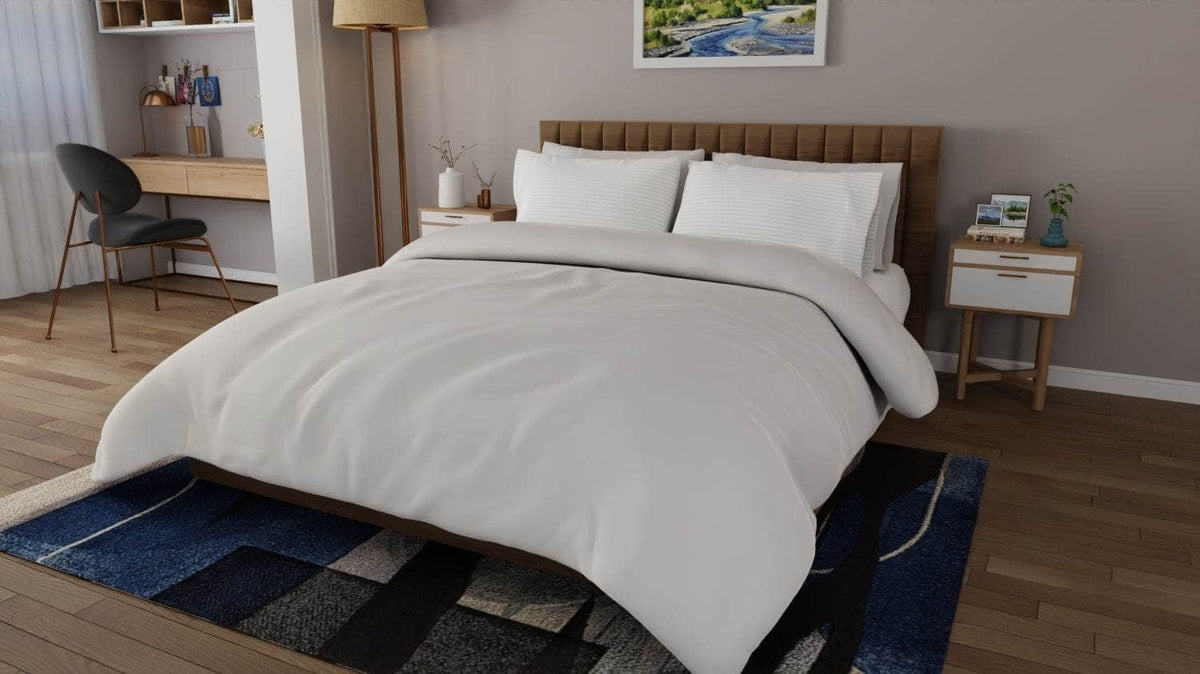 Housse de couette et taies d'oreiller en percale de coton bio essentielle