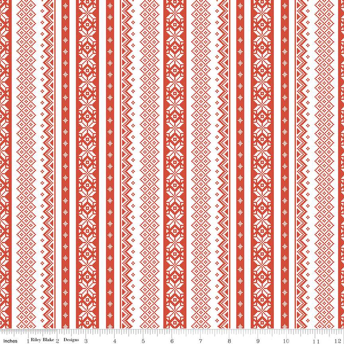 Riley Blake - Corinne Wells - Ski Hill - Blanc/Rouge Pull - C14773-WHITE