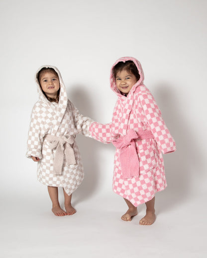 Robe à capuche à carreaux pour enfants - réapprovisionnement en avril