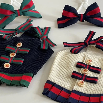 Robe pour chien Upper East Pup | Robe élégante avec son nœud assorti