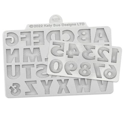 Lot de 2 moules en silicone « Alphabet et Chiffres Starburst »