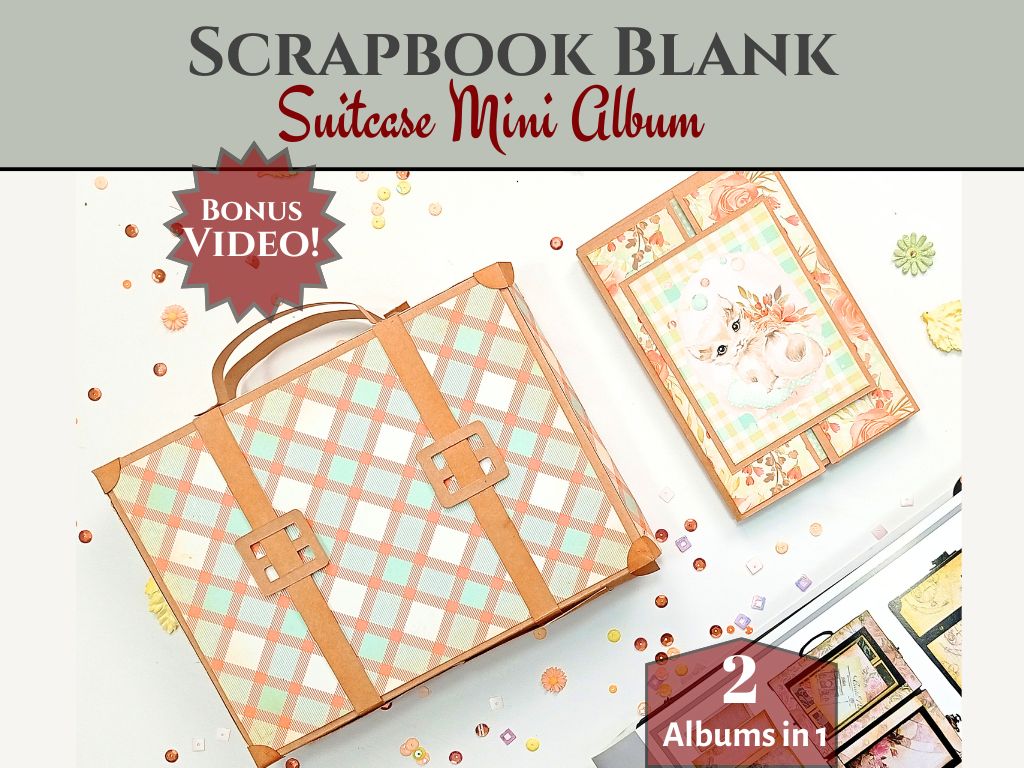CrafTreat Scrapbook Blanks - Frame Accordion Suitcase - Black & Kraft Color