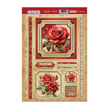 Feuille de dessus de carte Roses Rouges, Rouges