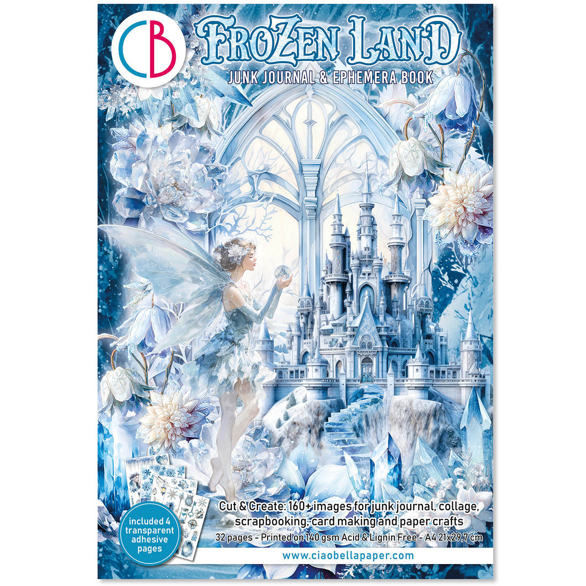 Livre d'éphéméras pour journal créatif Frozen Land A4 32 pièces/paquet