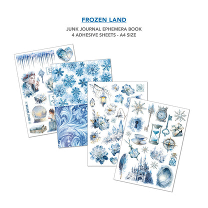 Livre d'éphéméras pour journal créatif Frozen Land A4 32 pièces/paquet