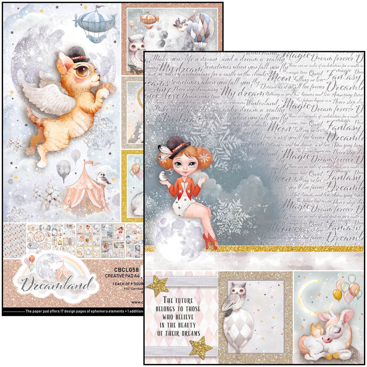 Bloc créatif Dreamland A4 9 feuilles/paquet