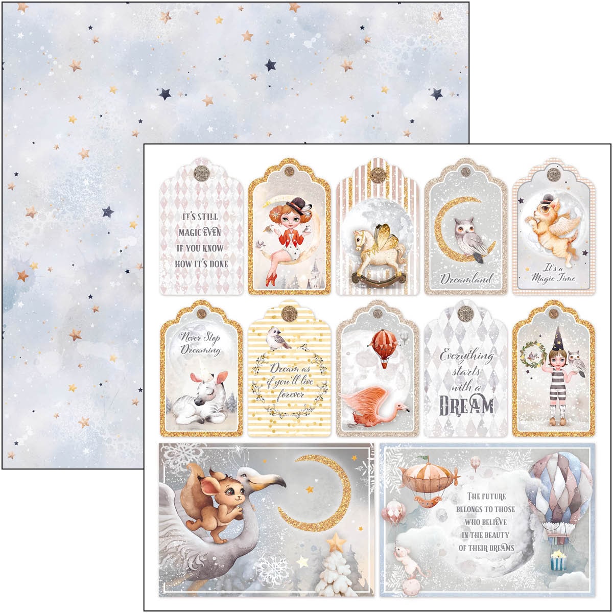 Bloc de papier Dreamland 8x8 12 feuilles/paquet