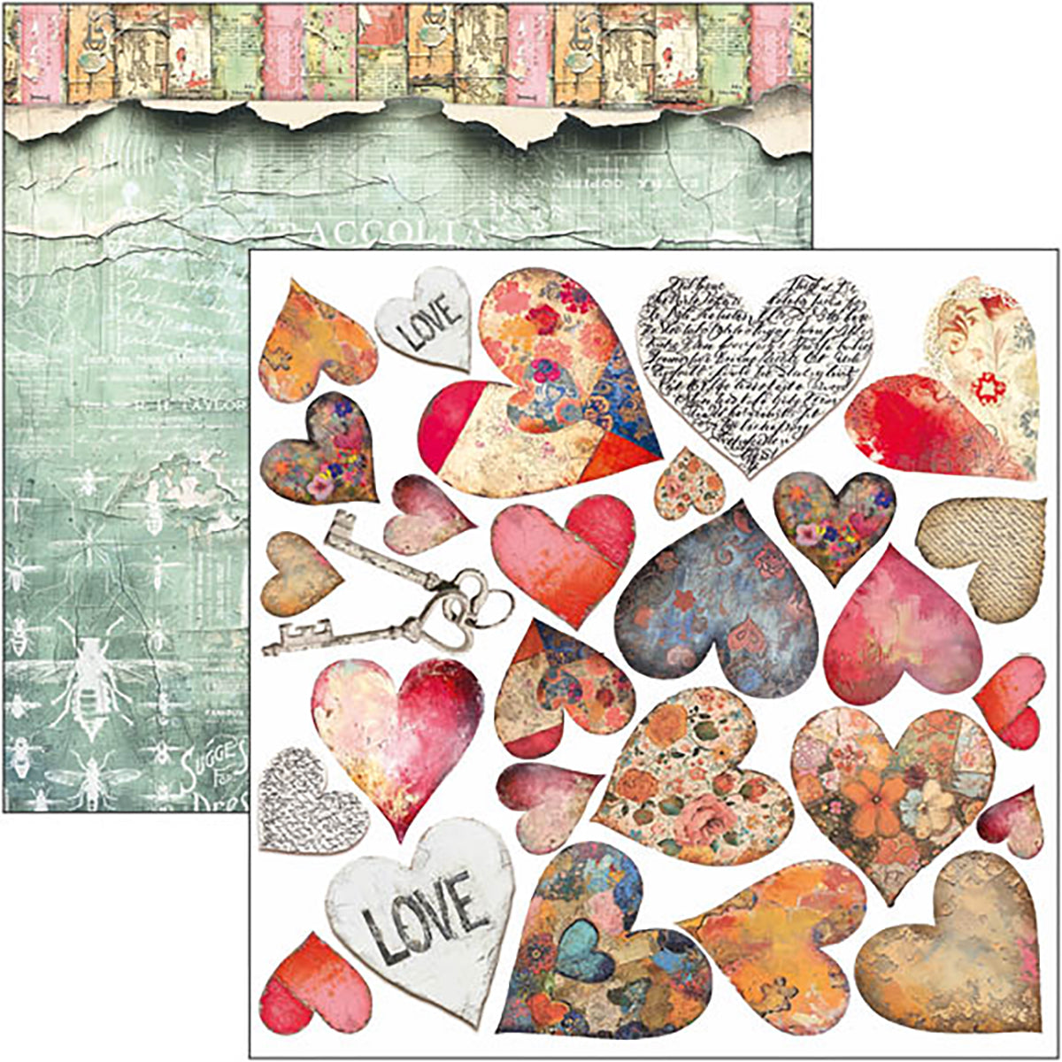 Bloc de papier découpé Majestic Dream 15x15cm 24 feuilles