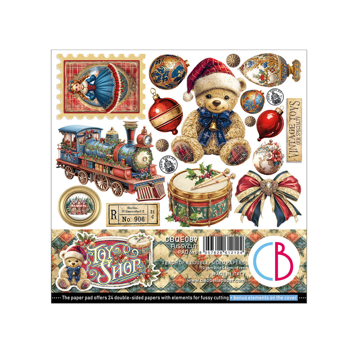 Bloc de papiers à découper Toy Shop 15x15cm 24 feuilles/paquet