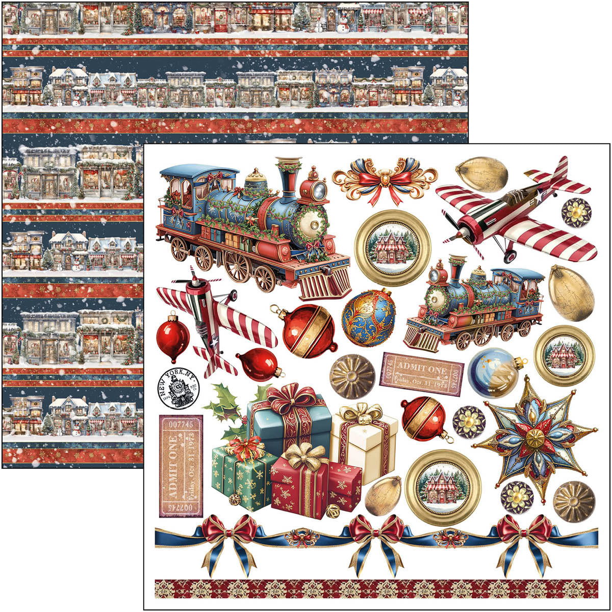 Bloc de papiers à découper Toy Shop 15x15cm 24 feuilles/paquet