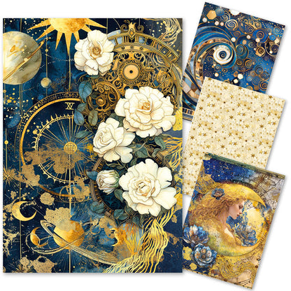 Papier de riz A4 ASSORTI 4/Paq Céleste